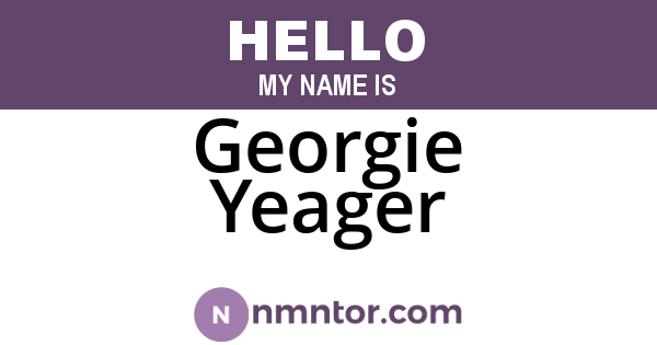Georgie Yeager