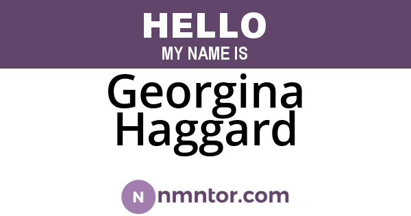 Georgina Haggard