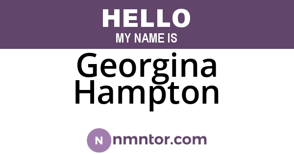 Georgina Hampton