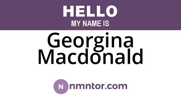 Georgina Macdonald