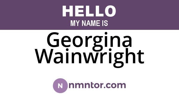 Georgina Wainwright