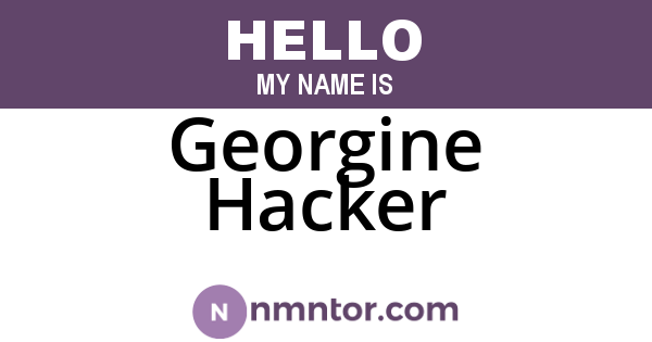 Georgine Hacker