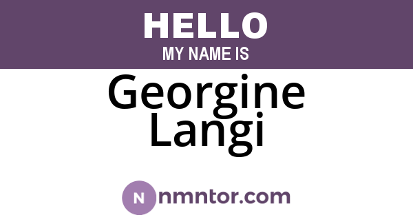 Georgine Langi