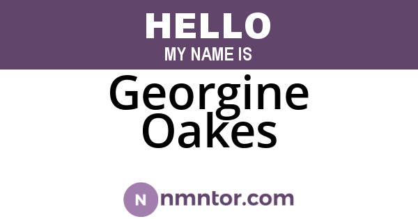 Georgine Oakes