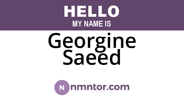 Georgine Saeed
