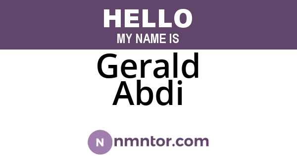 Gerald Abdi