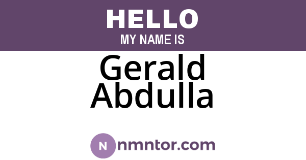 Gerald Abdulla