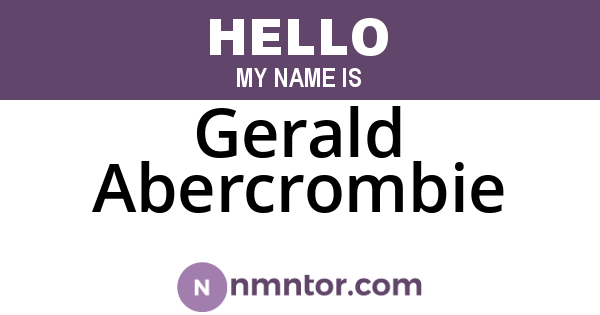 Gerald Abercrombie