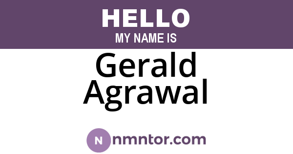 Gerald Agrawal