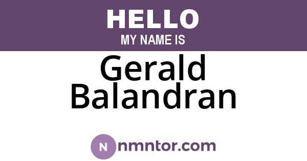 Gerald Balandran