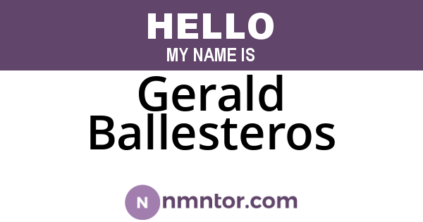 Gerald Ballesteros