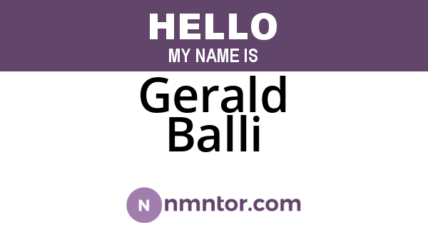 Gerald Balli