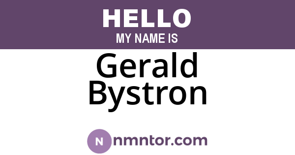 Gerald Bystron