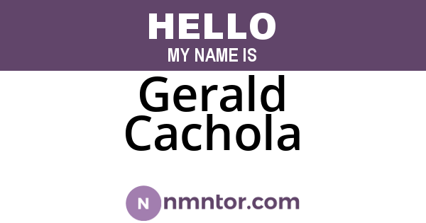 Gerald Cachola