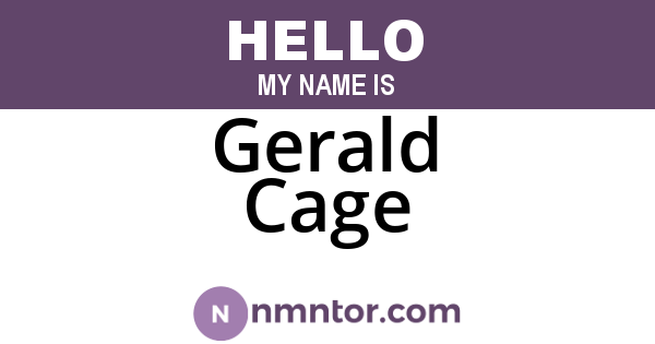 Gerald Cage