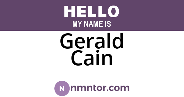 Gerald Cain