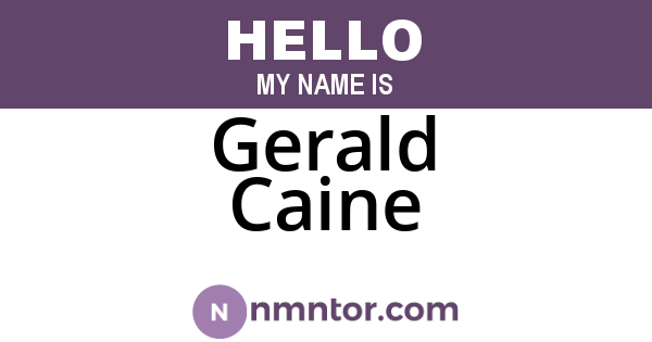 Gerald Caine