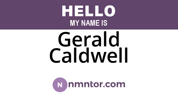 Gerald Caldwell