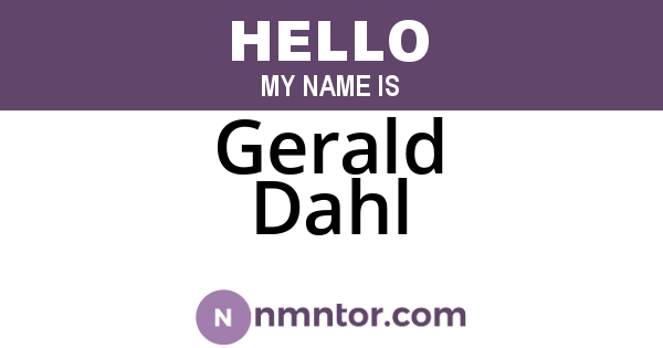 Gerald Dahl