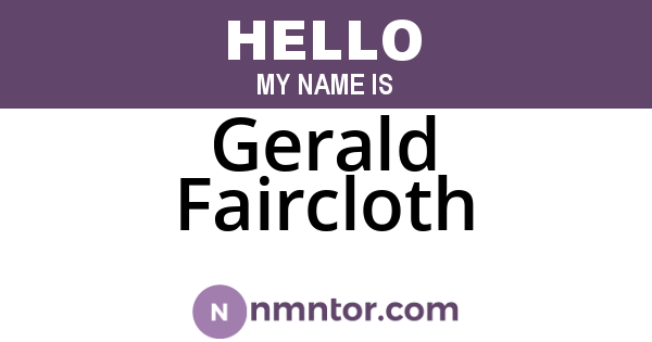 Gerald Faircloth