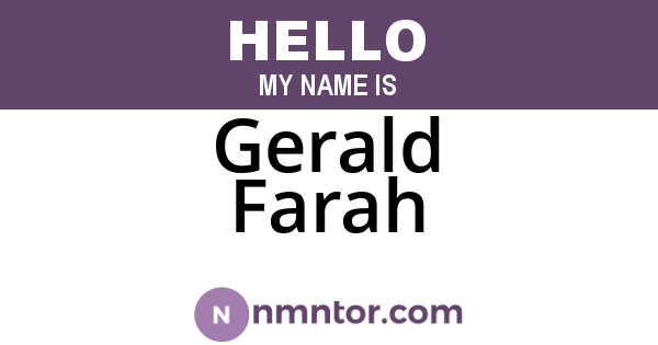 Gerald Farah