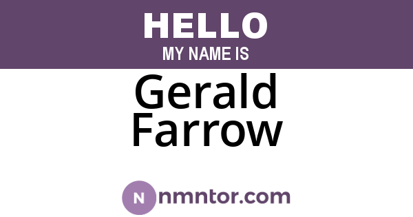 Gerald Farrow