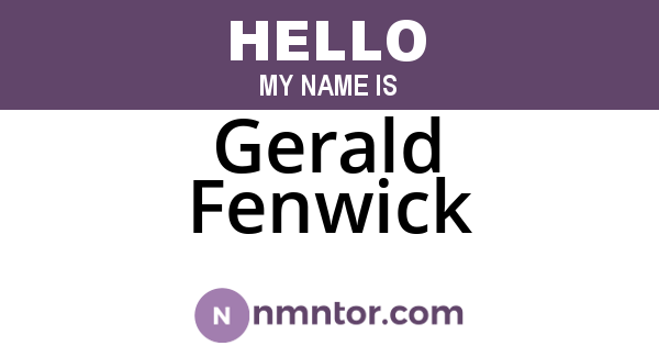 Gerald Fenwick