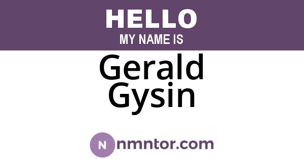 Gerald Gysin