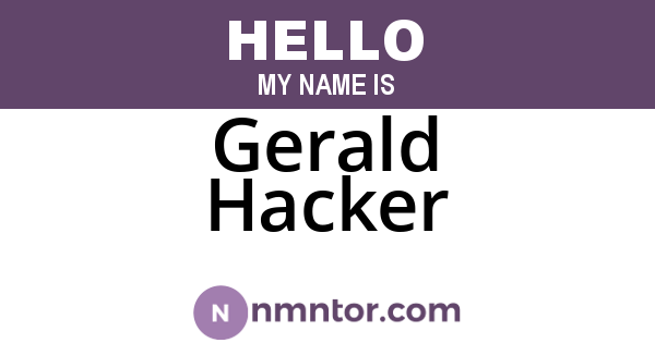 Gerald Hacker