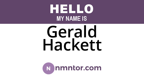 Gerald Hackett