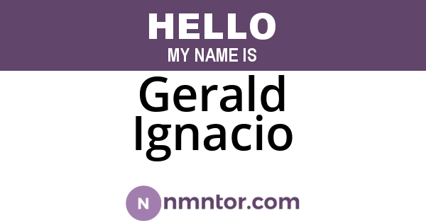 Gerald Ignacio