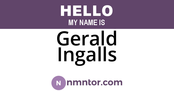 Gerald Ingalls