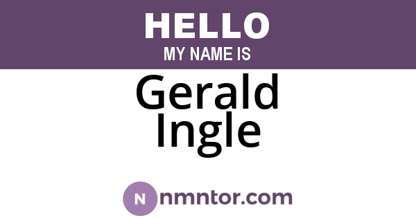 Gerald Ingle