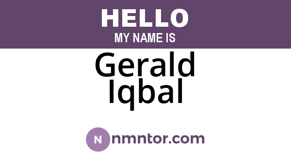 Gerald Iqbal