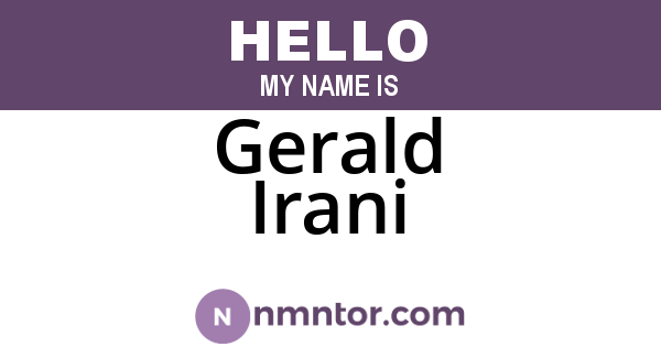 Gerald Irani