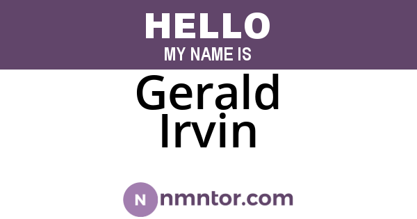 Gerald Irvin