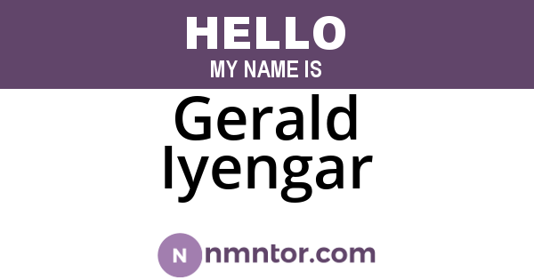 Gerald Iyengar