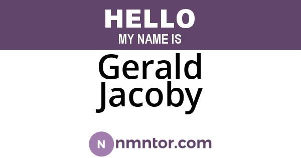 Gerald Jacoby