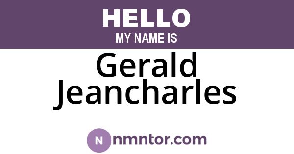 Gerald Jeancharles