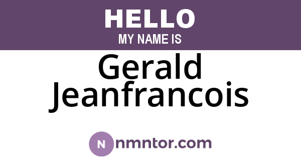 Gerald Jeanfrancois