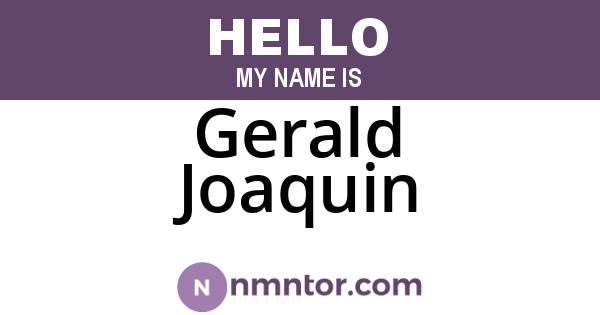 Gerald Joaquin