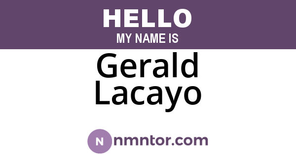 Gerald Lacayo