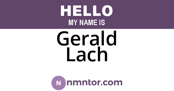 Gerald Lach