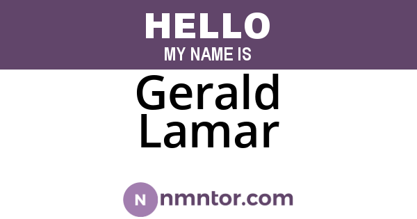 Gerald Lamar