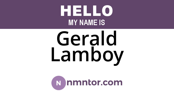 Gerald Lamboy