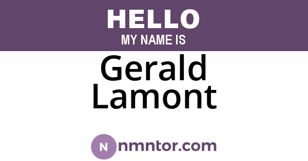 Gerald Lamont