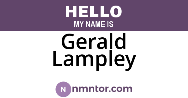Gerald Lampley