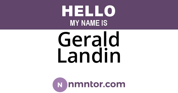 Gerald Landin