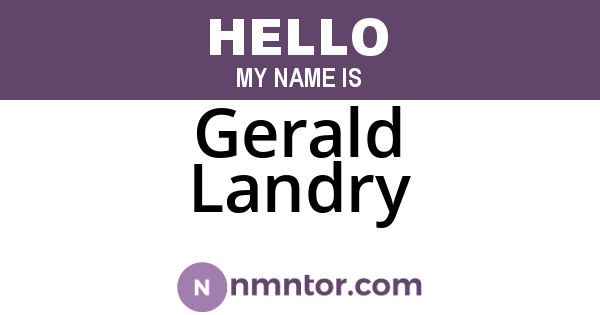 Gerald Landry