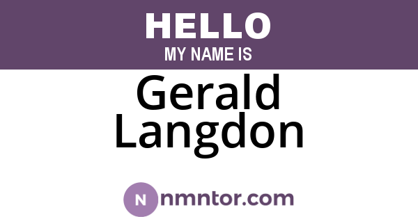 Gerald Langdon